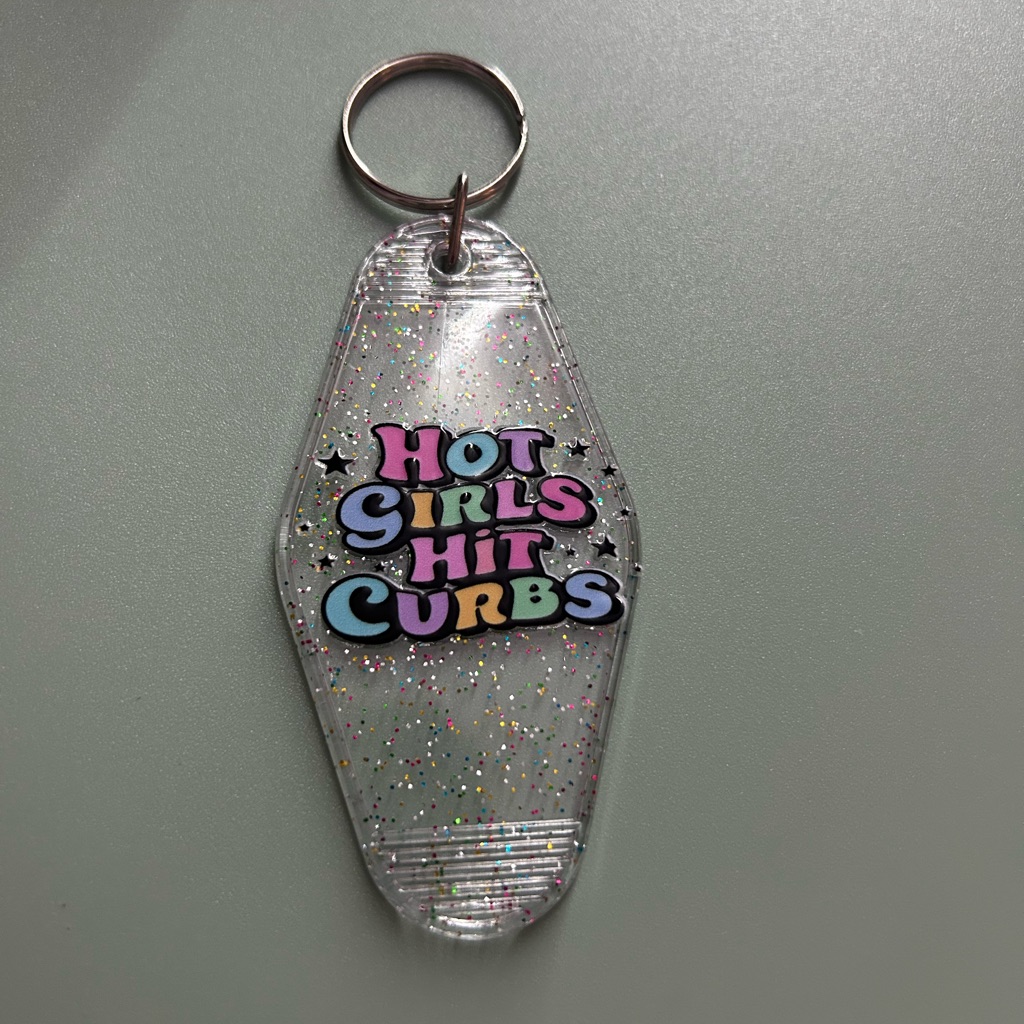 Hot Girls Hit Clubs Glitter Keychain